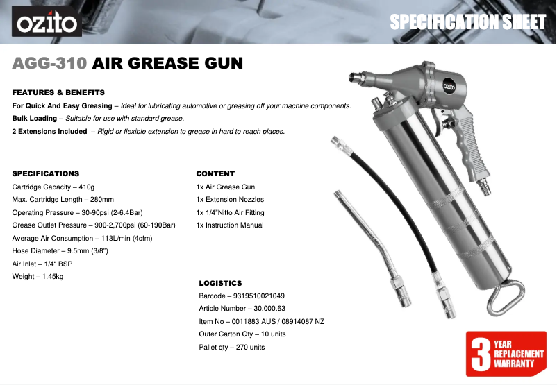 Imagen de la primera página del manual del dispositivo AGG-310