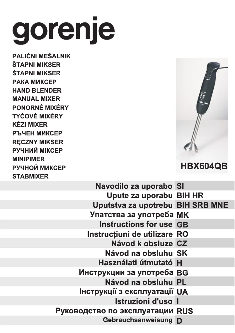 Página 1 del manual Manual de usuario Gorenje HBX604QB