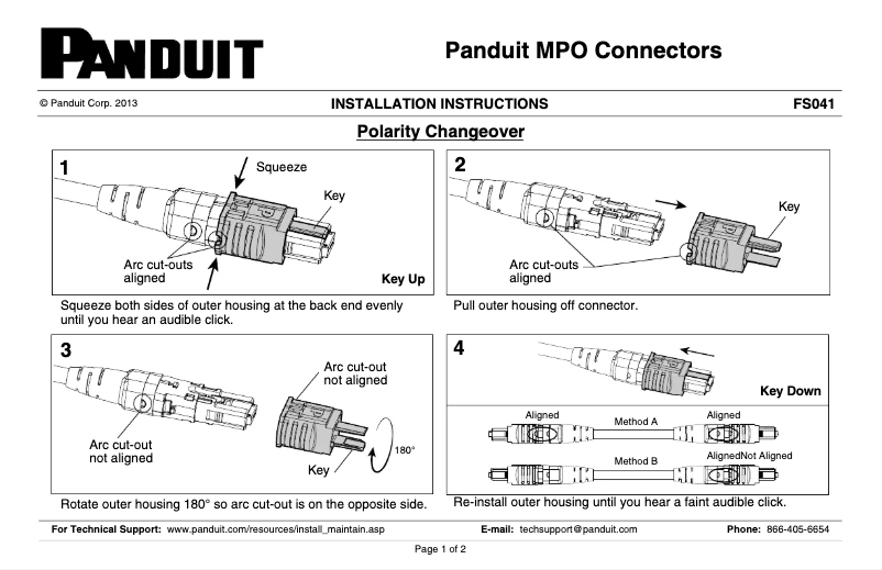Página nº 1 - Manual de usuario Panduit FXTRL7N7NANM042