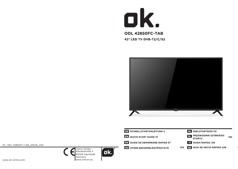 Imagen de la primera página del manual del dispositivo ODL 42850FC-TAB