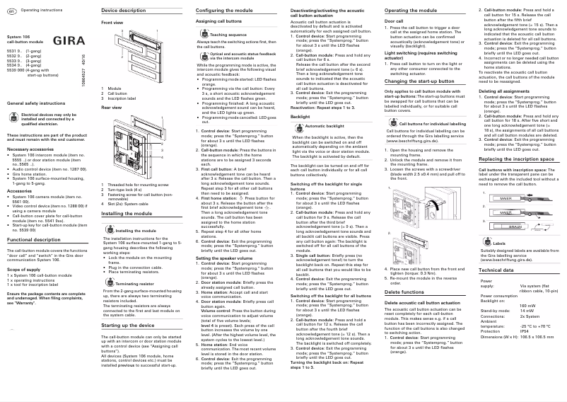 Página 1 del manual Manual de usuario Gira 5532920