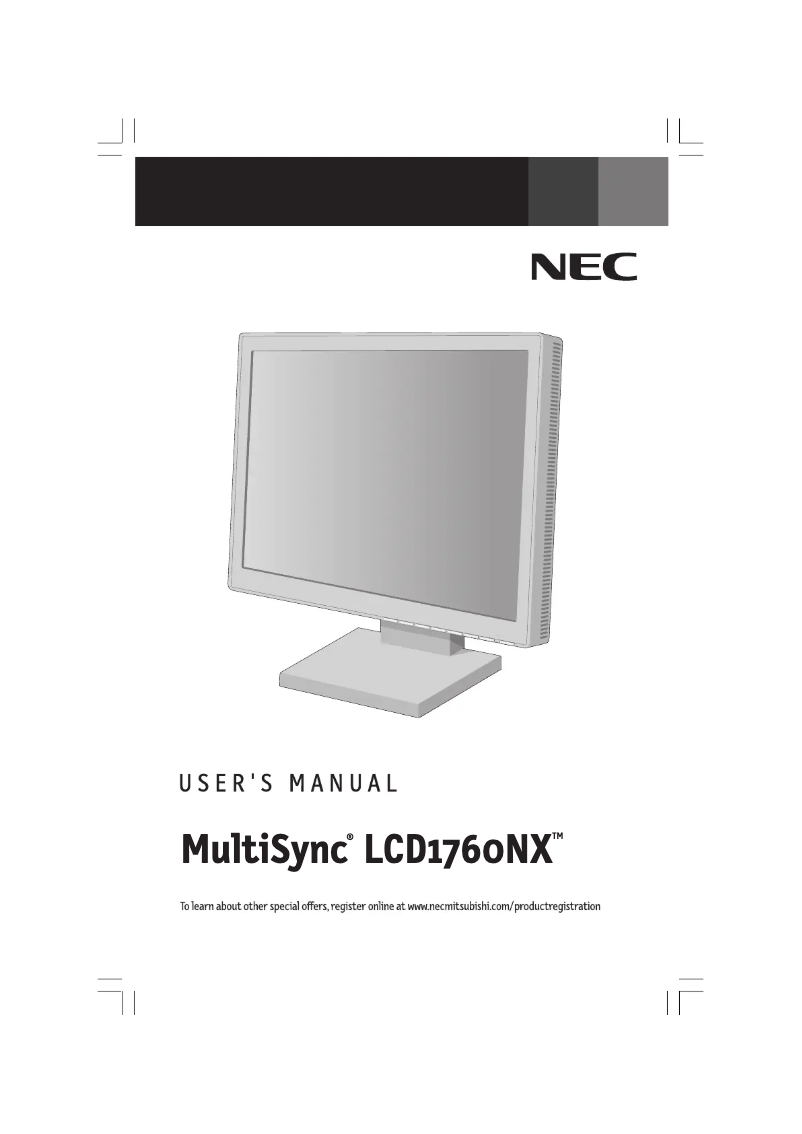 Imagen de la primera página del manual del dispositivo MultiSync LCD1760NX