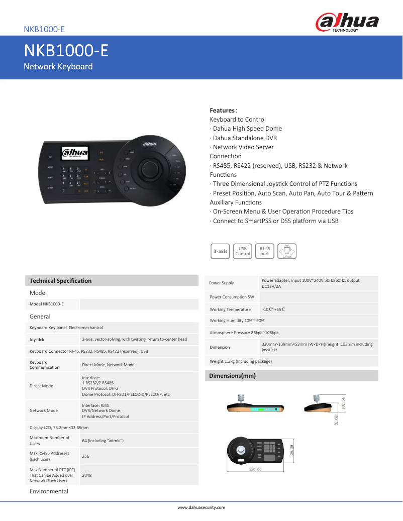 Imagen de la primera página del manual del dispositivo NKB1000-E