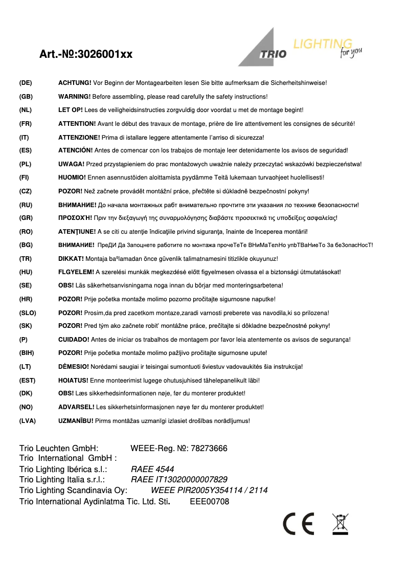 Imagen de la primera página del manual del dispositivo Elsa 302600161