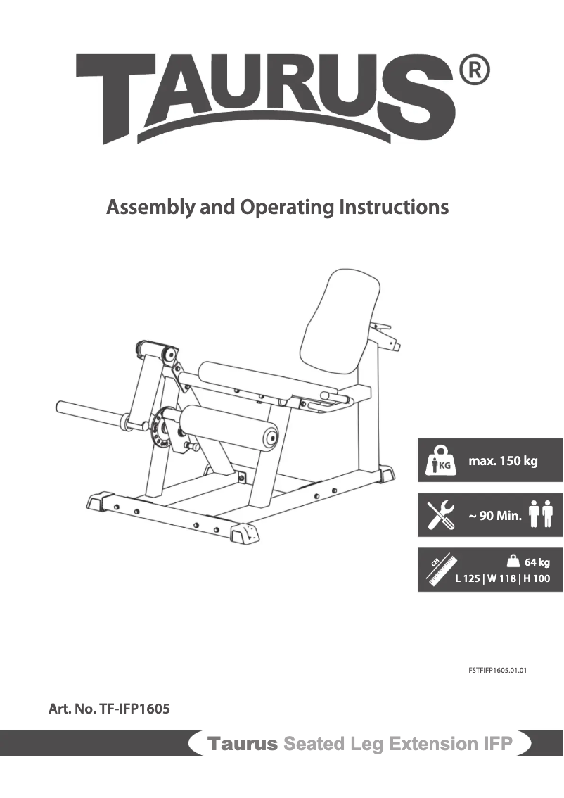 Imagen de la primera página del manual del dispositivo Seated Leg Extension IFP