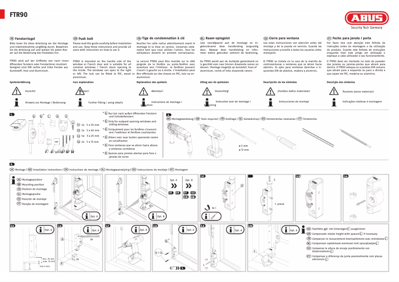 Imagen de la primera página del manual del dispositivo FTR90
