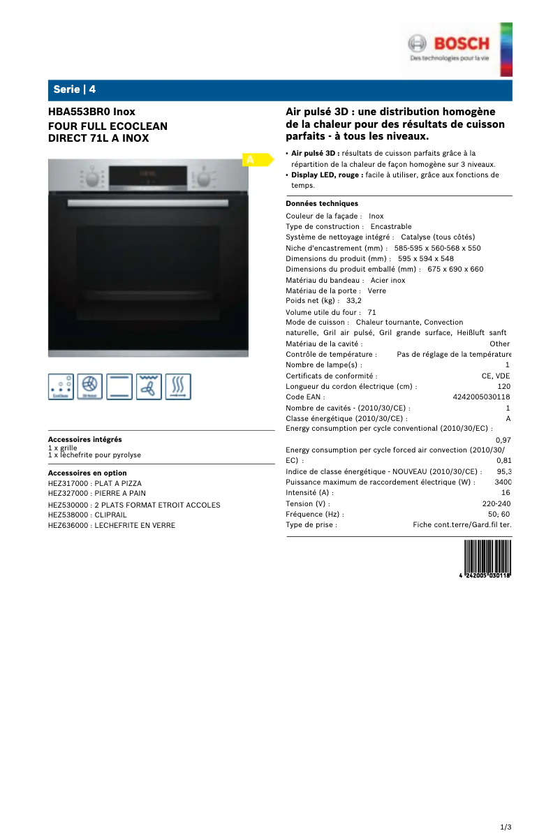 Página nº 1 - Manual de usuario Bosch HBA553BR0