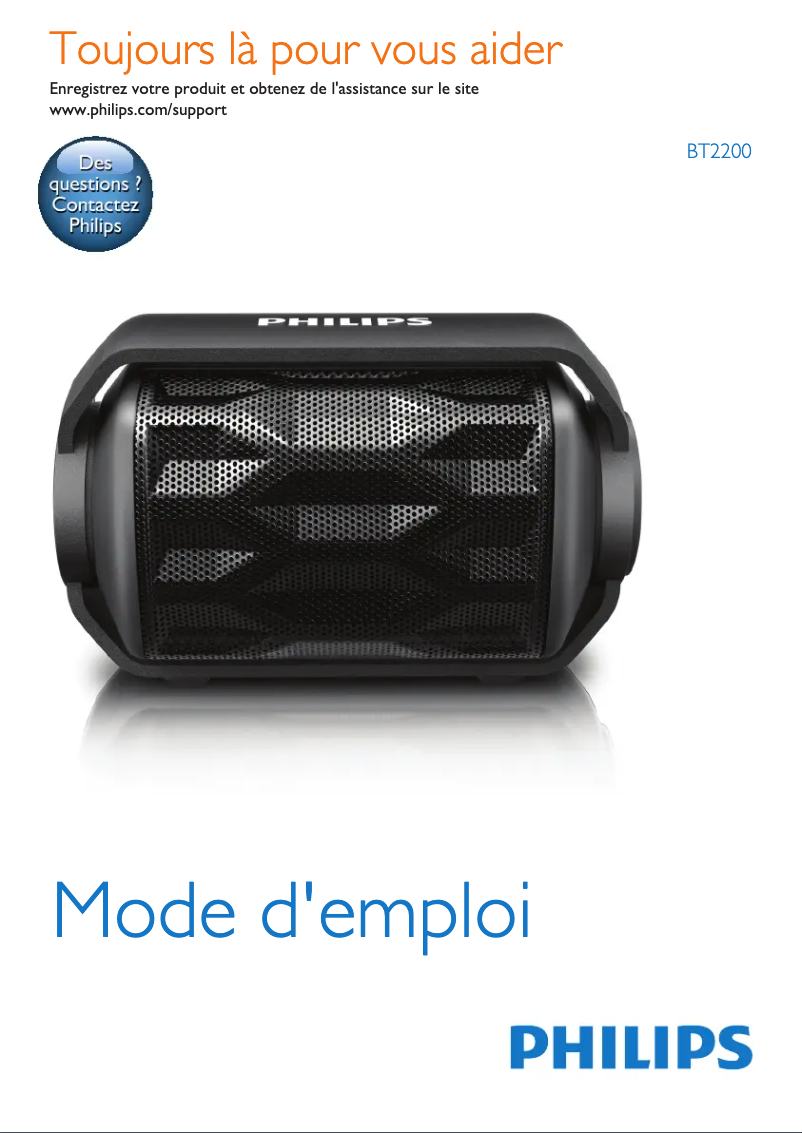 Página 1 del manual Manual de usuario Philips BT2200W