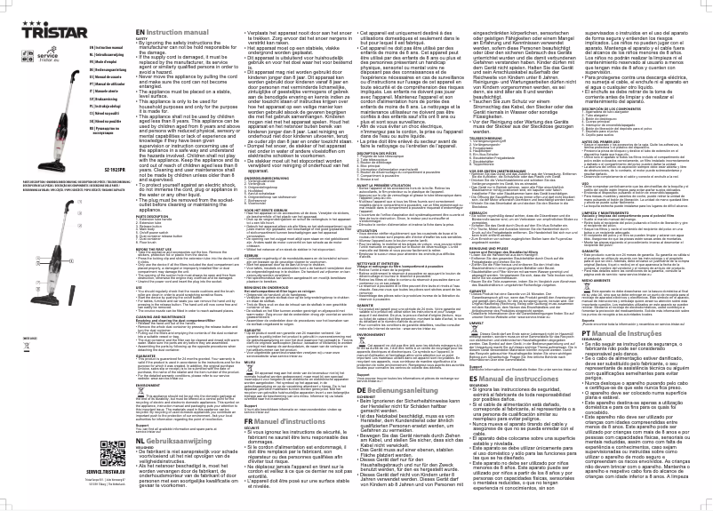 Imagen de la primera página del manual del dispositivo SZ-1925PR