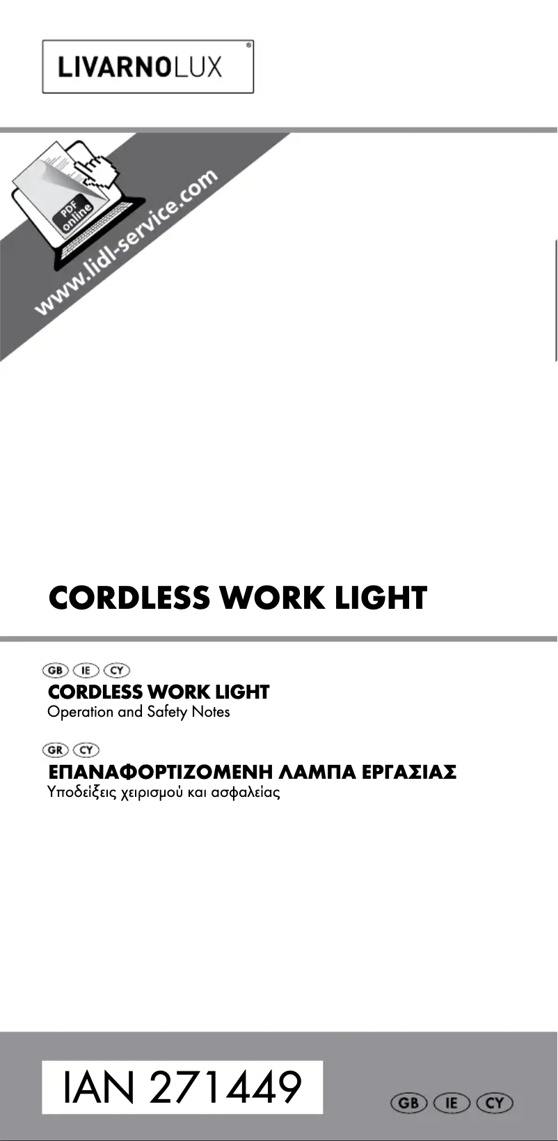 Página 1 del manual Manual de usuario Livarno Lux IAN 271449