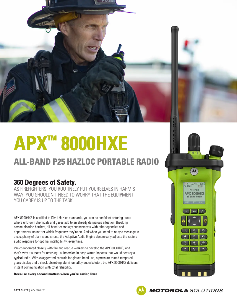 Página 1 del manual Ficha técnica Motorola APX 8000HXE