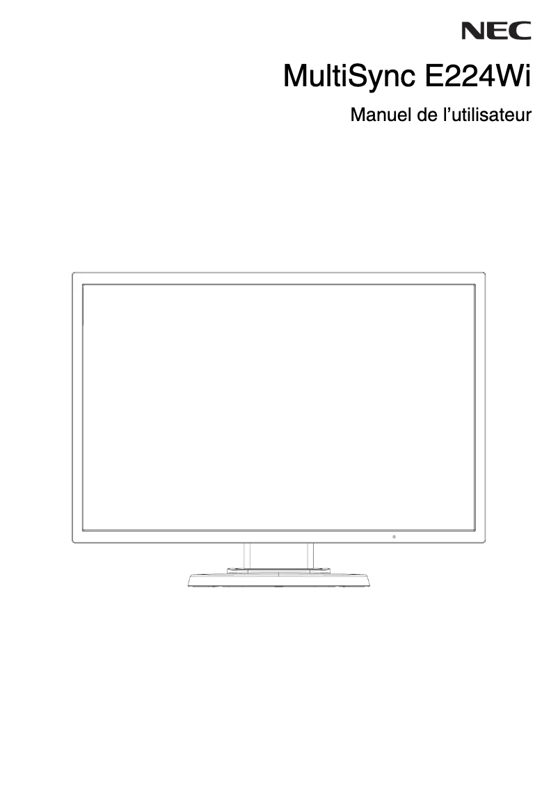 Página nº 1 - Manual de instrucciones NEC MultiSync E224Wi