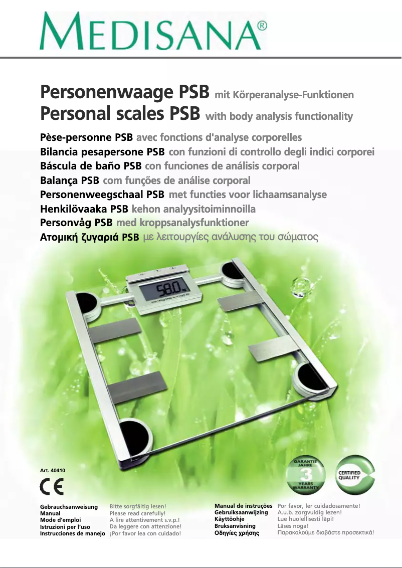 Imagen de la primera página del manual del dispositivo PSB