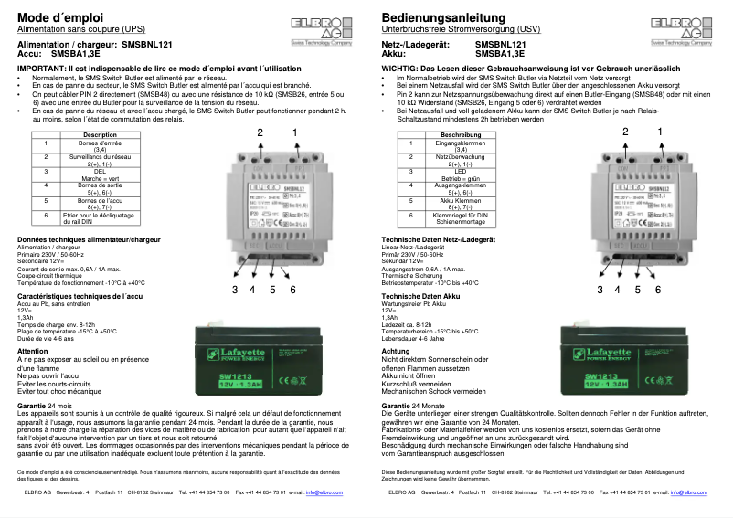Imagen de la primera página del manual del dispositivo SMSBA1,3E