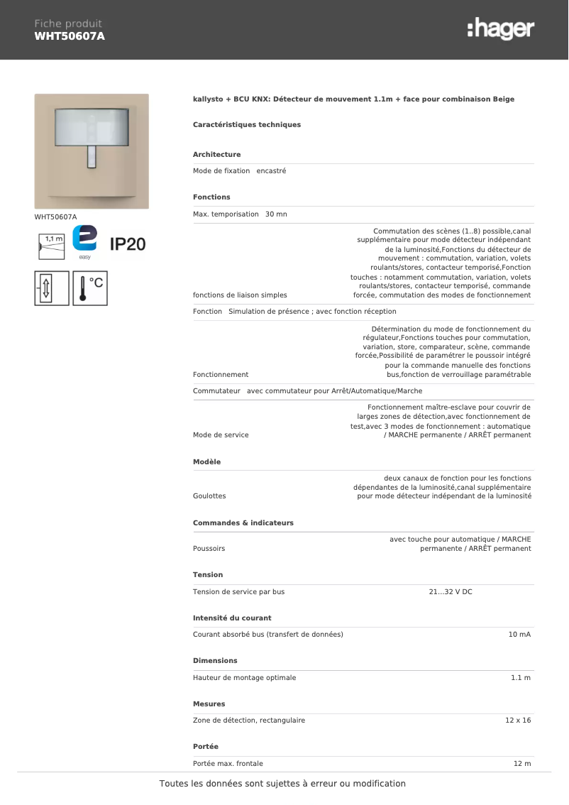 Imagen de la primera página del manual del dispositivo WHT50607A