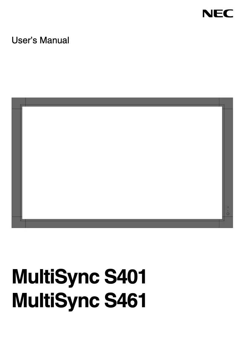 Imagen de la primera página del manual del dispositivo MultiSync S461