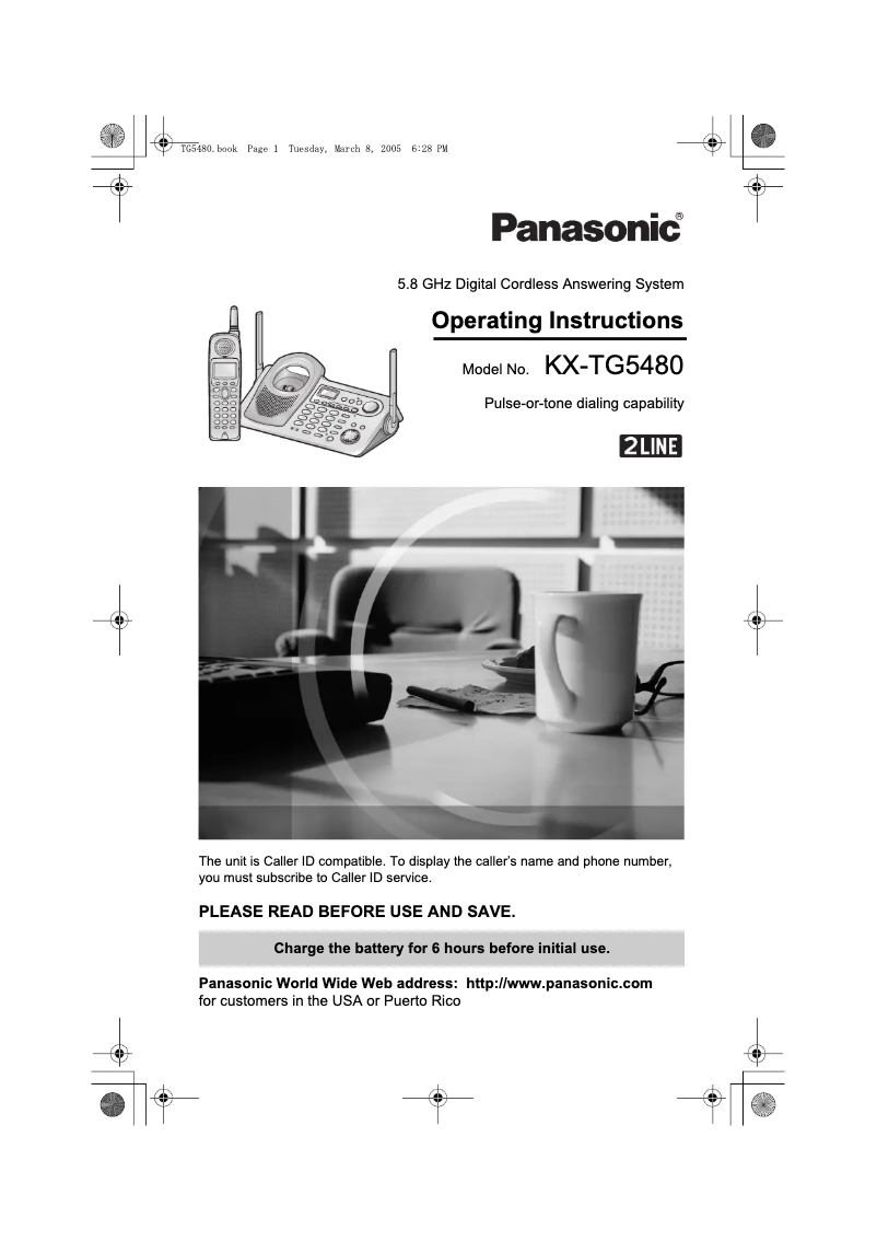 Página 1 del manual Manual de usuario Panasonic KX-TG5480