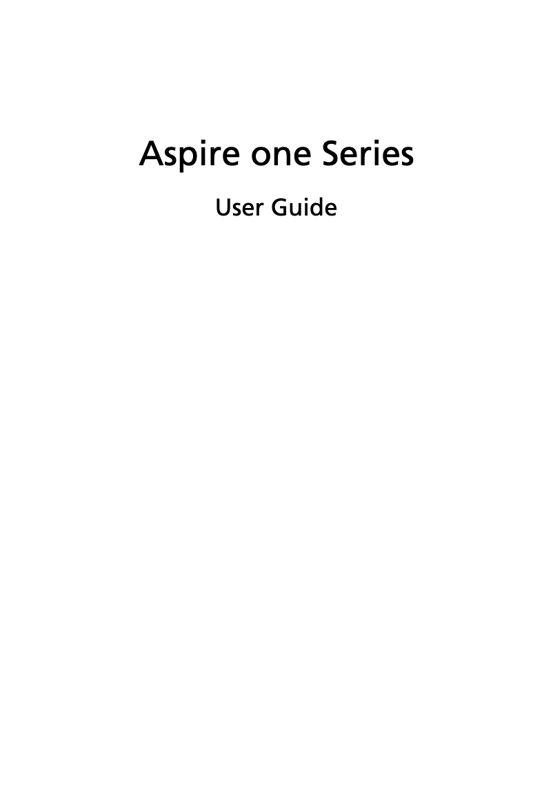 Imagen de la primera página del manual del dispositivo Aspire One AO725-C7Xbb