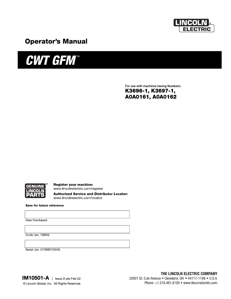 Imagen de la primera página del manual del dispositivo CWT GFM