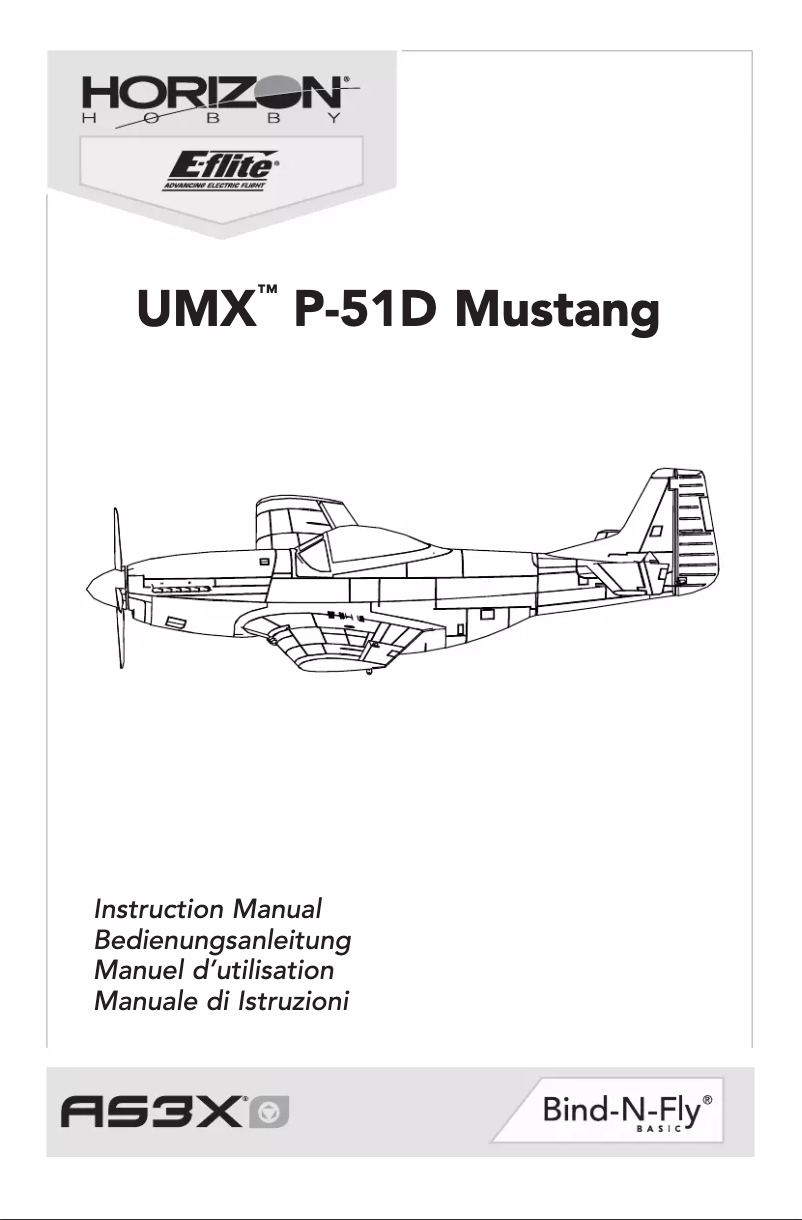 Imagen de la primera página del manual del dispositivo UMX P-51 BL