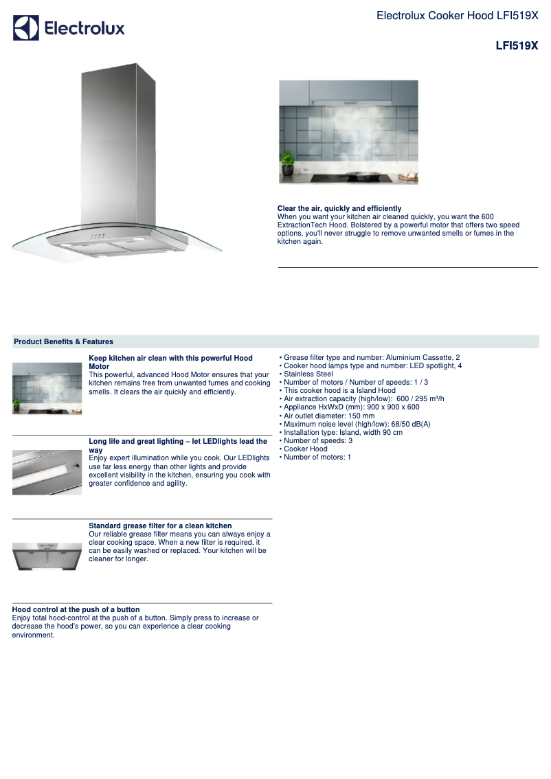Imagen de la primera página del manual del dispositivo LFI519X