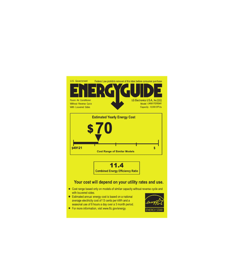 Página 1 del manual Etiqueta energética LG LW8017ERSM1