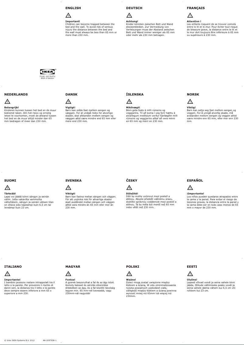 Página 1 del manual Manual de instrucciones Ikea BUSUNGE