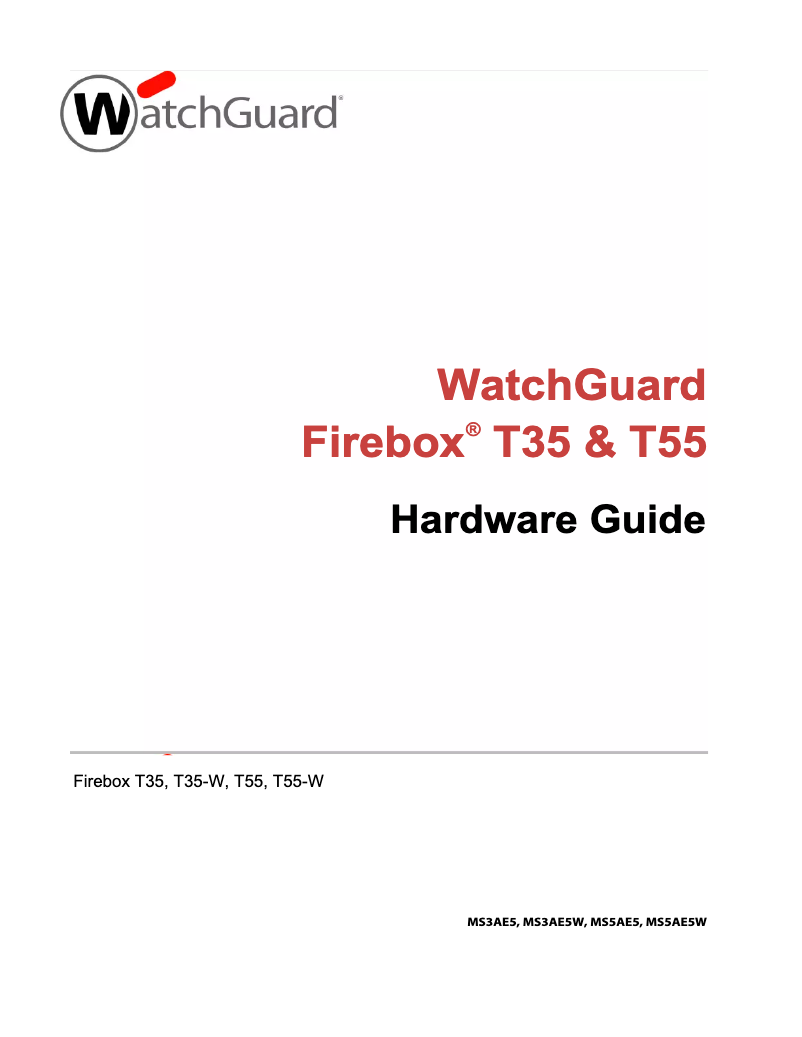 Página nº 1 - Manual de usuario WatchGuard Firebox Competitive Trade In