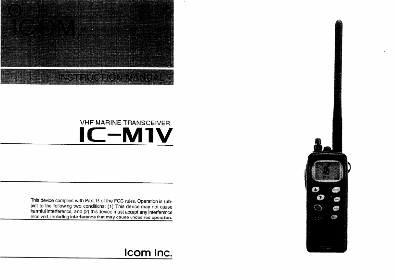 Imagen de la primera página del manual del dispositivo IC-M1V