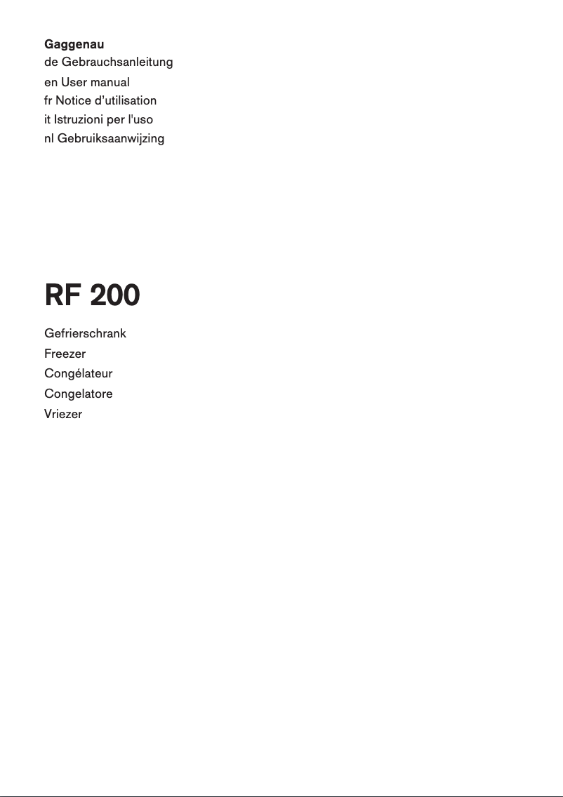 Página 1 del manual Manual de usuario Gaggenau RF200203
