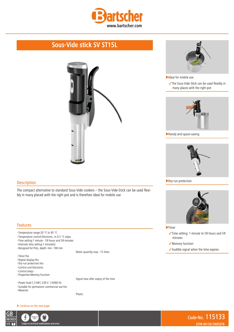Imagen de la primera página del manual del dispositivo SV ST15L