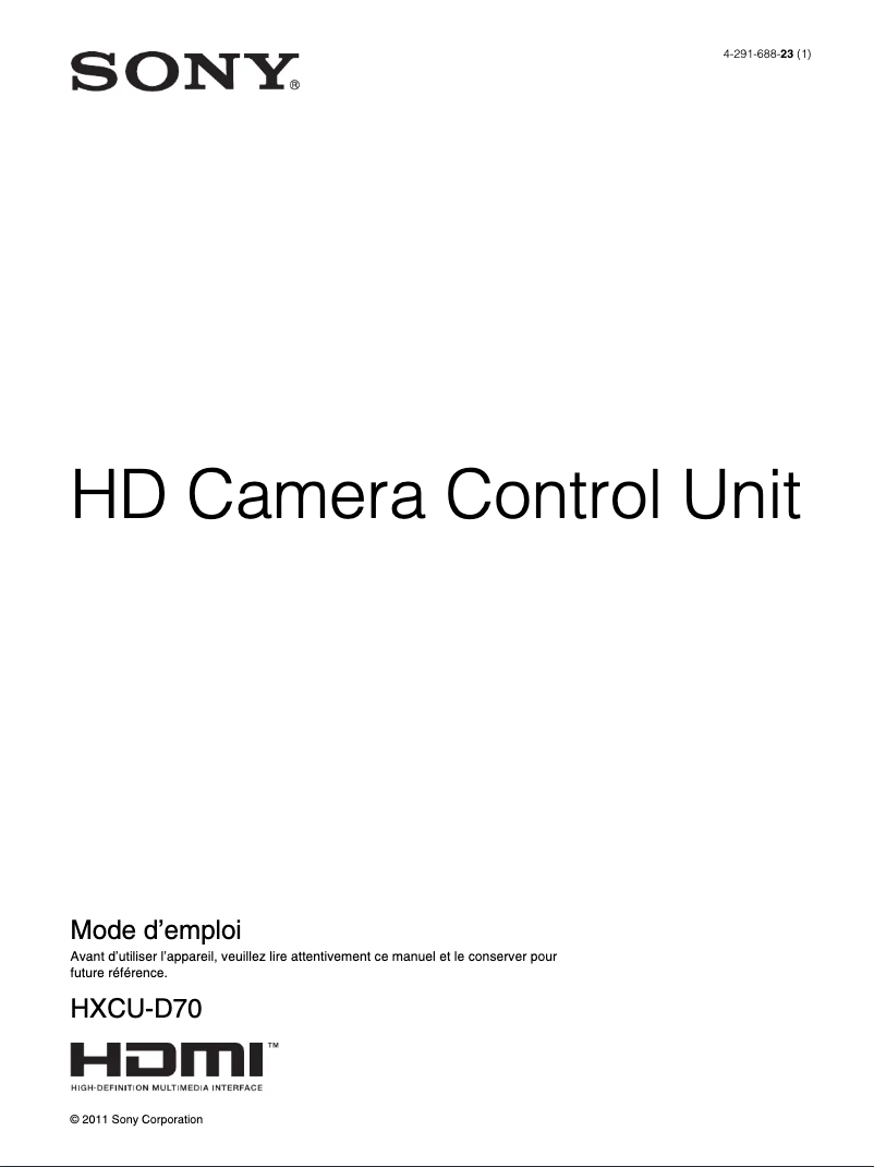 Imagen de la primera página del manual del dispositivo HXCU-D70