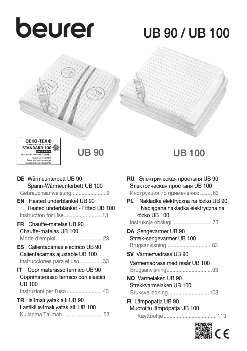 Imagen de la primera página del manual del dispositivo UB 100
