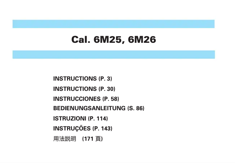 Página 1 del manual Manual de usuario Seiko 6M26