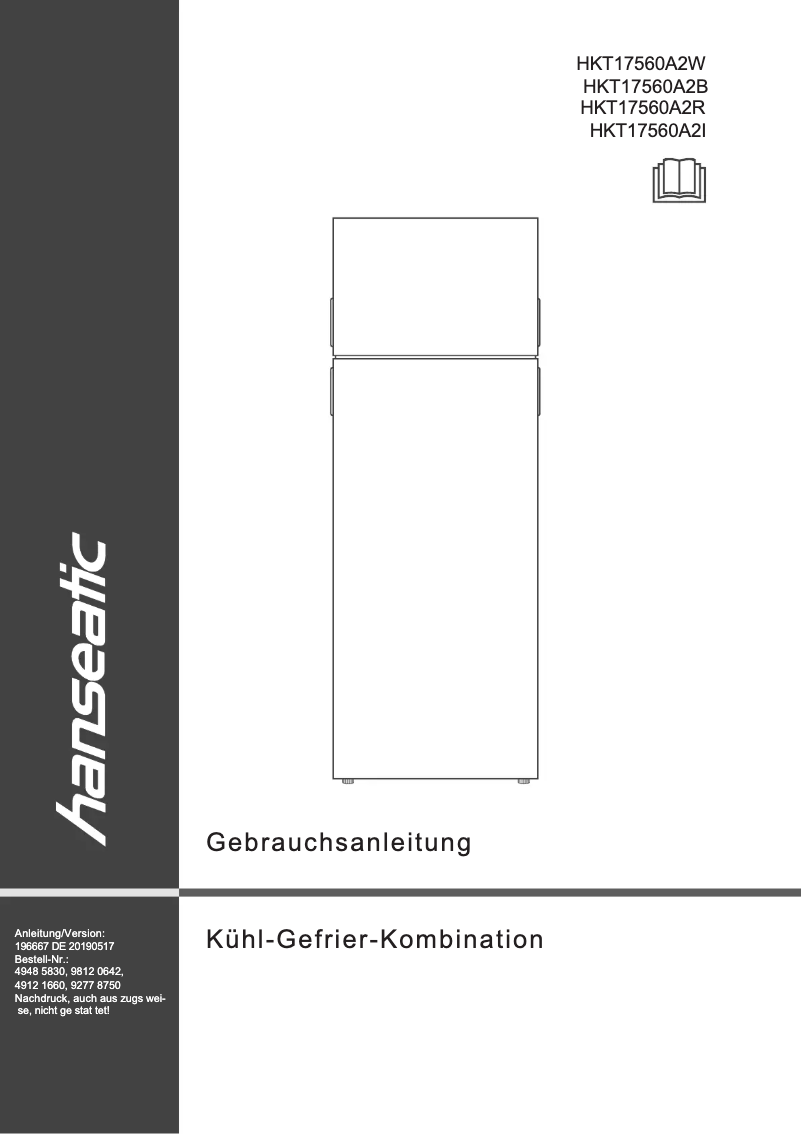 Página nº 1 - Manual de usuario Hanseatic HKT17560A2R