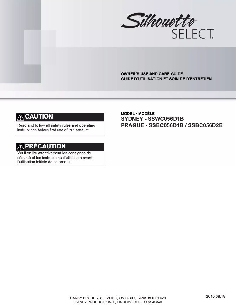 Imagen de la primera página del manual del dispositivo Silhouette SSWC056D1BS