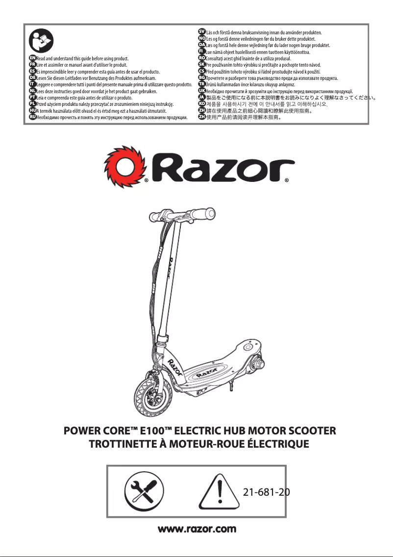Página 1 del manual Manual de usuario Razor Power Core E100