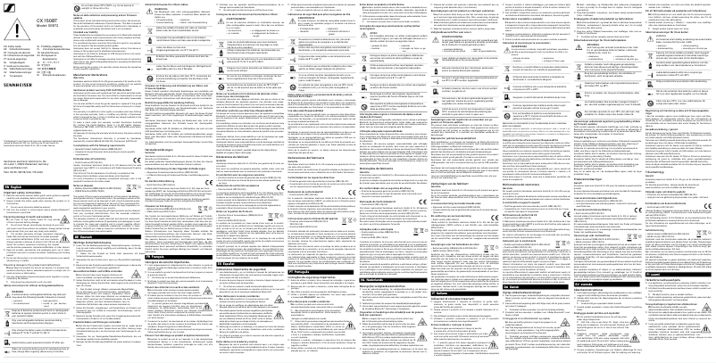 Imagen de la primera página del manual del dispositivo CX 150BT