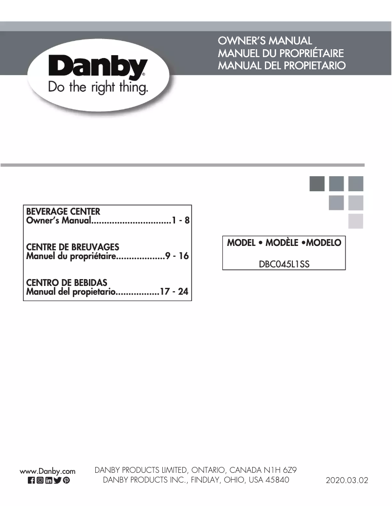 Página 1 del manual Manual de usuario Danby DBC045L1SS