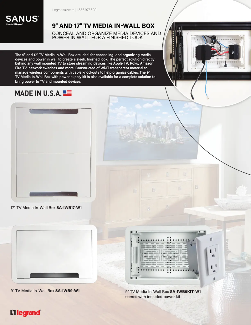 Página 1 del manual Ficha técnica Sanus SA-IWB17