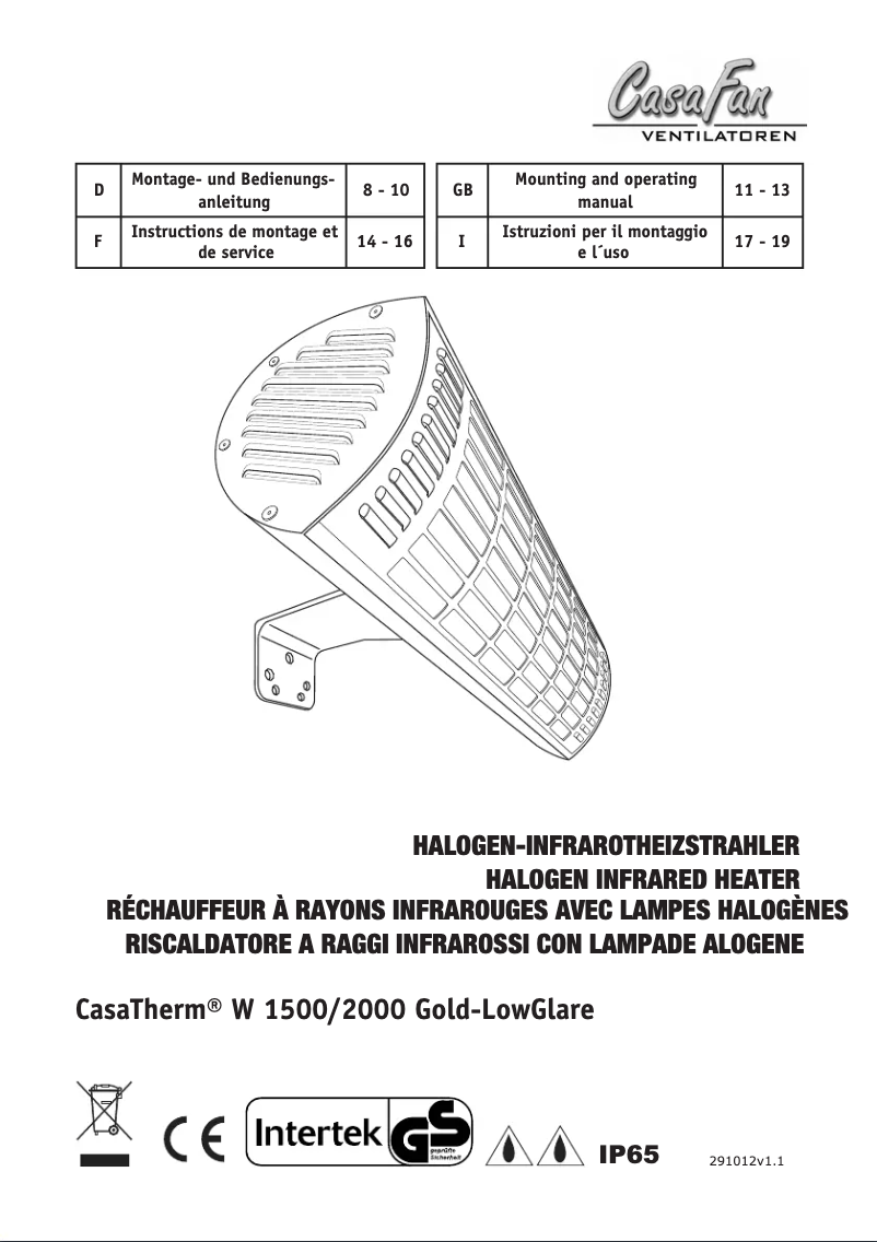 Página 1 del manual Manual de usuario CasaFan CasaTherm W2000