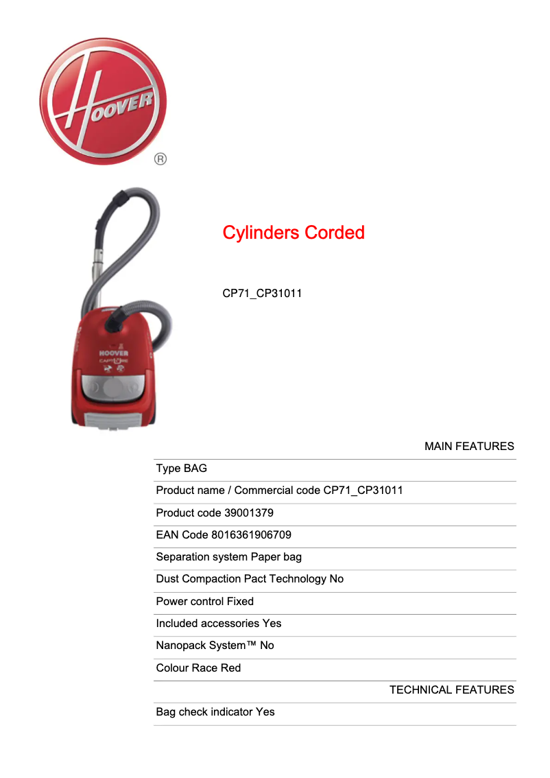 Imagen de la primera página del manual del dispositivo CP71_CP31011