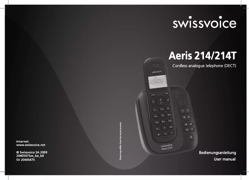 Imagen de la primera página del manual del dispositivo Aeris 214T