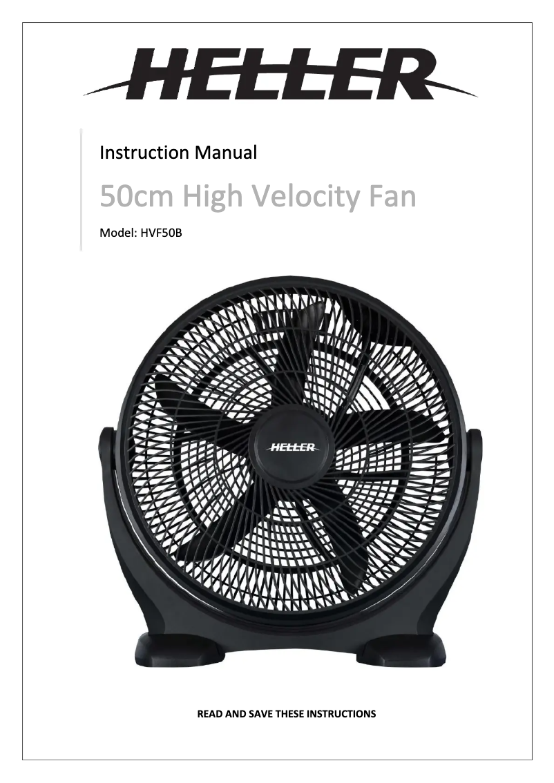 Imagen de la primera página del manual del dispositivo HVF50B