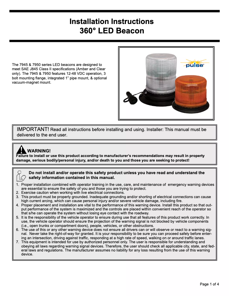 Imagen de la primera página del manual del dispositivo X7945