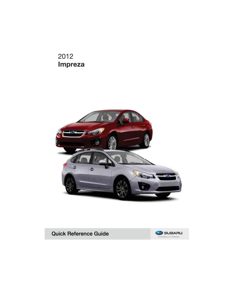 Imagen de la primera página del manual del dispositivo Impreza (2012)