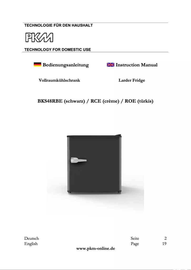 Página 1 del manual Manual de usuario PKM BKS48RBE
