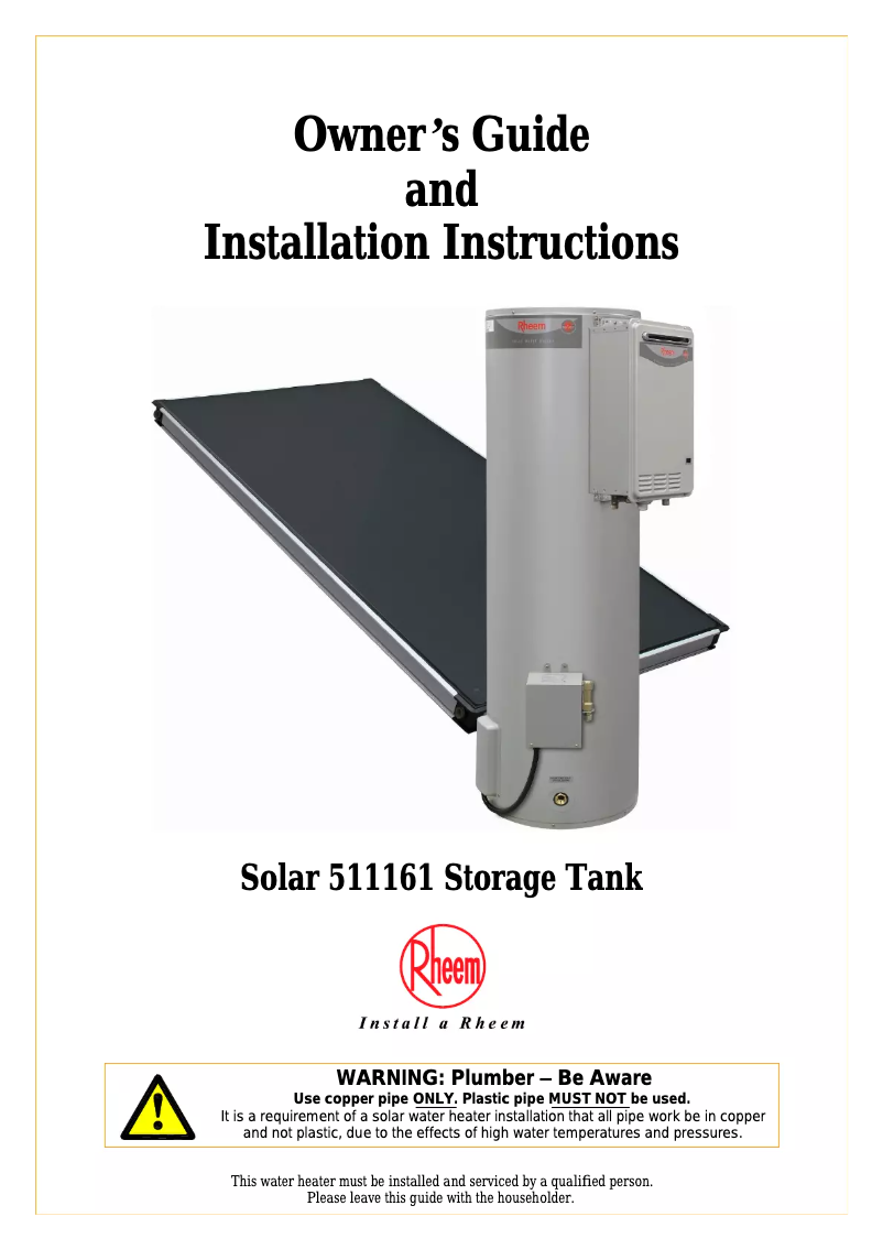 Página 1 del manual Manual de usuario Rheem 511270-G