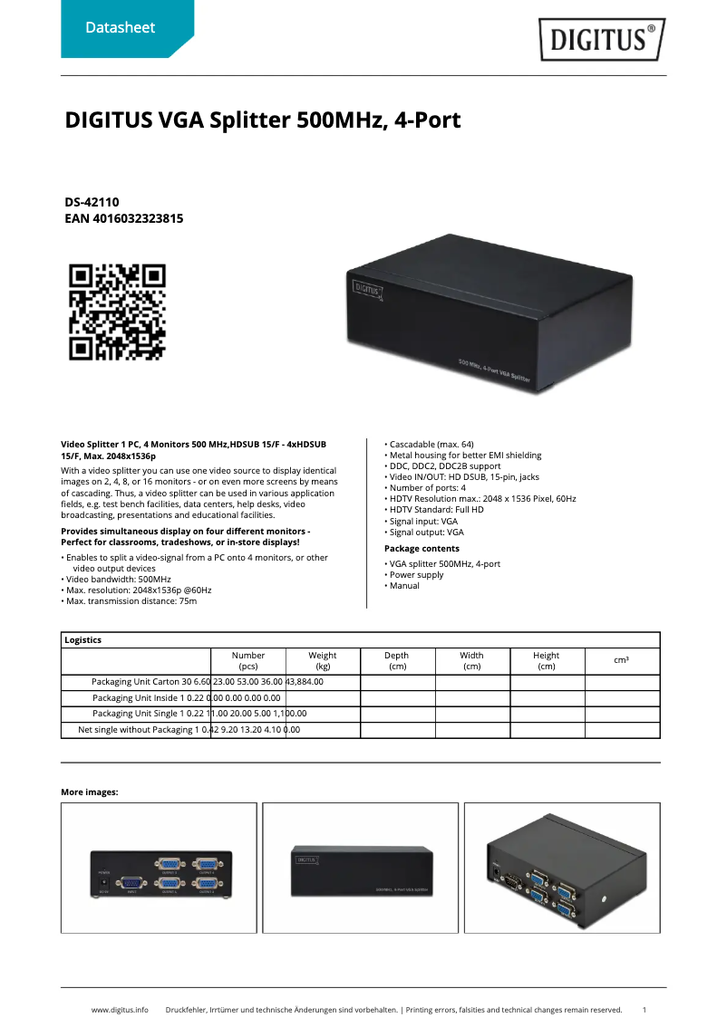 Imagen de la primera página del manual del dispositivo DS-42110