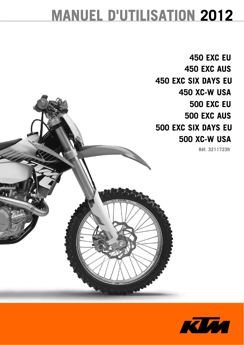 Página 1 del manual Manual de usuario KTM 450 XC-W (2012)